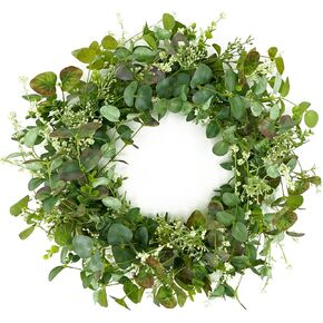 Green Eucalyptus Wreaths for Front Door Spring Summer Wreath with Mixed Eucalyptus Leaves,Berry for Front Door Farmhouse Indoor Outdoor Festival Farmhouse Porch Home Decor
