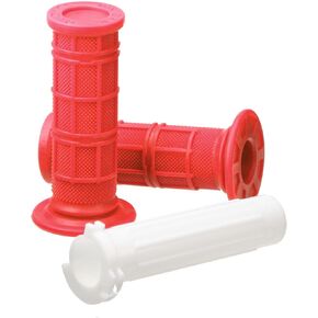 PW50 Grips, PW50 Handlebar Grips for Yamaha PW50 Peewee Y-Zinger PW 50cc PY 50 YT60 YT60L Kid Bikes 3/4 Half-Waffle Handle Bar Soft Grip Throttole Tube Accessories (Red)