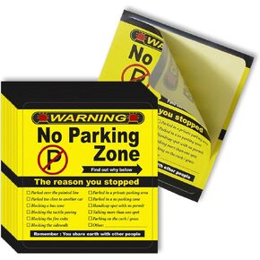 Parking Violation Stickers 100 Pieces No Parking Card Sticker 4.72"X5.31" Bad Parking Stickers with Multi Reasons for Bad Parkers