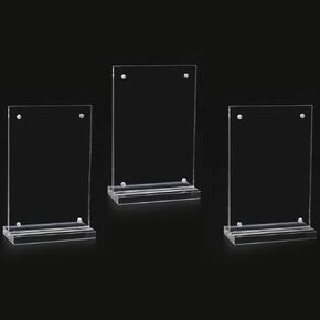 Set of 3 Baseball Card Display Stand Clear Acrylic Sports Graded Card Easel Holders Case Magnetic Frame,3X4.7INCH (3X4.7inch)