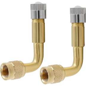 تمديدات جذع صمام Hitefu 2PCS ، تمديدات ساق الصمام المعدنية 90 درجة ، امتداد جذع صمام الإطارات متوافق مع RV ، الدراجات ، سيارات الركاب ، عربة ، شاحنة