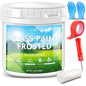 Frosted Glass Paint - 18oz Windows Privacy Film, UV Resistant and Waterproof Frosted Glass Spray for Bathroom Kitchen Door and Office Window Frosting Glass Surfaces, Peep-Proof Mirror Paint