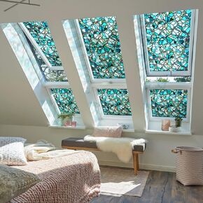 Funlife Original Fucrawn Faux Faux Window Window Film ، نافذة متشابكة ثابتة على الوجهين تتسكع مناسبة للدخول ، ديكور زجاجي غير قابل لإعادة الاستخدام ، 11.8 "x118" ، SPRING PINE COBBLESTONS