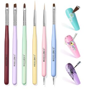 Modelones Nail Art Brushes Set, Nail Art Design Pen Painting Tools with Nail Extension Gel Brush, Nail Polish Brush, Builder Nail Gel Brush, Nail Art Liner Brush, Nail Carved Brush, and Nail Dotting Pen for Gel Polish Manicure Salon DIY at Home