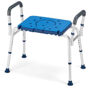 جرين شيف كرسي استحمام قابل للطي 350 باوند مع قاعدة تثبيت بالشفط كبيرة للغاية مع ظهر ومسند ذراع من البولي يوريثين in Kuwait