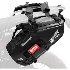 Motorcycle Saddle Bags, Waterproof Durable Saddlebags 24L(12L*2), Large Capacity Anti-Vibration Pannier Bags, Ideal Luggage Bag for Adventure and Sport Motorcycle Racks, 1 Pair