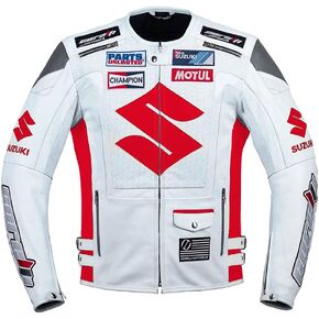 Suzuki Red Motorcycle Racing Leather Jacket
