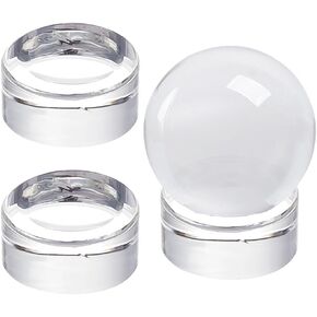 PH PandaHall 3 PCS Crystal Ball Stand, Column Crystal Display Bases Clear Sphere Stand Glass Holder Base for Display 40 mm to 90 mm Crystal Balls Golf Ball Marbles Art Home Decoration