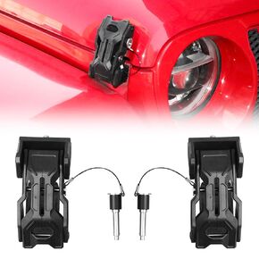 JL Locking Hood Latch, Replacement Original Factory Locking Hood Latches Hood Lock for 2018-2025 Jeep Wrangler JL JLU 4XE Jeep Gladiator JT Accessories, 1 Pair, Black