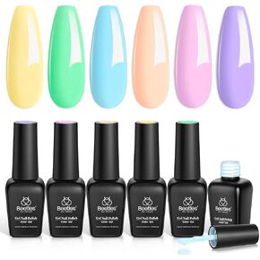 Beetles Gel Nail Polish,6 Colors Pearl Gel Nail Polish Shimmer Mermaid Gel Polish White Pink Blue Glitter Nail Polish Shell Swirl Thread Effect Soak Off UV LED Gel for Salon Home DIY Manicure in Saudi Arabia