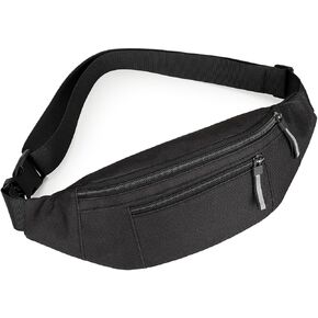 Entchin Crossbody Fanny Pack for Women Men ، 2-zipper Mobicets bag bag bag bag bag back ، back back back (black) in Kuwait