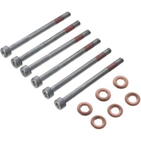 6 Sets Lower Fuel Injector Nozzle Seal Copper & Bolt Kit, Metal Washer Kit Car Accessories A0009902907 Replacement Fit for Mercedes-Benz Sprinter 2500, for Dodge Diesel 6Cyl