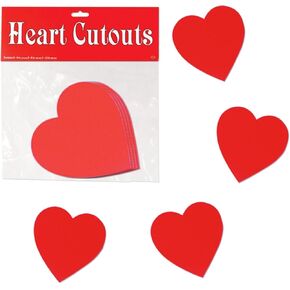 Beistle 10-Pack Printed Heart Cutouts in Red, Valentine's Day Party Decorations, Anniversary Party Supplies, Love Hearts Wall and Table Decor, 4"