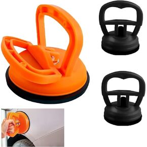 3 Pack Dent Puller Suction Cups, 1 Large Orange + 2 Small Black, Car Dent Removal Tool, Paintless Dent Repair Kit, Easy to Use, No Heat or Glue Needed, for Auto Body Repair