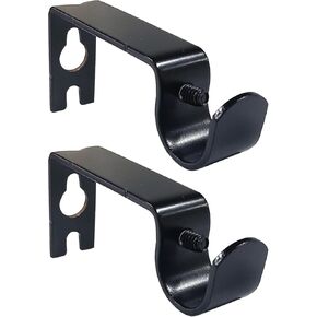 Curtain Bracket, 2 Pcs Rod Holders, Fixed Curtain Brackets for 1/2 or 5/8 inch Rods, White