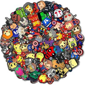 25 50Pcs Super Hero Shoe Charms for Croc Clogs Sandals Bracelet Wristband Slippers, Cute Shoe Decoration Charms for Party Favor