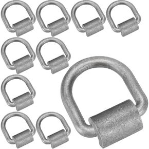 JOIKIT 10 Pack 1/2 Inch Weld-On D Rings, 12,000 lbs Breaking Strength Heavy Duty Forded D-Rings 4,000 Lbs Work Load Limit Weld-on Flip Trailer D-Ring Tie-Down Anchor for Trucks Trailers