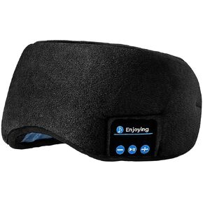 Sleep Headphones Bluetooth Eye Mask, Joseche Wireless Bluetooth 5.2 Headphones Music Travel Sleeping Headphones Handsfree Sleeping Mask with Built-in Speakers Microphone Washable