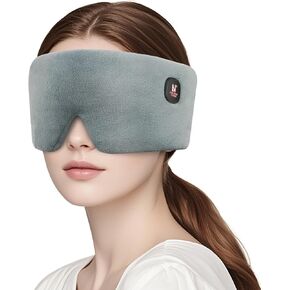 Heated Eye Mask, Cordless Warm Eye Compress for Dry Eyes MGD Stye Blephartitis, 2500mAh Electric Eye Heating Pad for Travel, Gifts for Men Women (Gray)