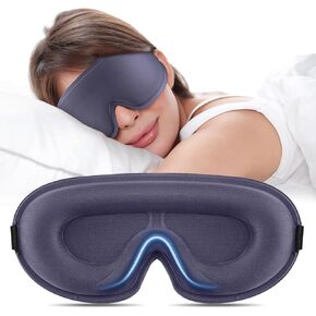 Sleep Eye Mask for Side Sleeper Women Men, 3D Sleeping Mask No Eye Pressure 100% Blackout Night Blindfold Soft Eye Shade Cover for Travel, Nap (Black)