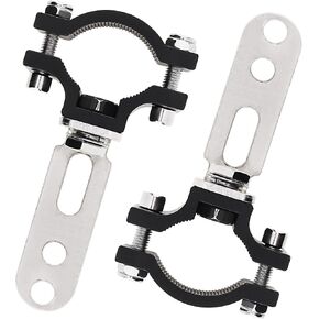 Windance 2pcs Light Bar Mounting Bracket Aluminum Auxiliary Spotlight Signal Light Tube Clamp Holder for Motorcycle Scooter Pit Bike ATV UTV Handlebar Front Fork Bumper Roll Bar Roof Rack (Silver)