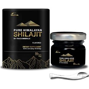Shilajit Pure Himalayan Organic Shilajit Resin Supplement- Gold+ Grade with 85+ Trace Minerals with 75% Fulvic Acid, Overall Energy & Immune Support, Pure Shilajit for Men & Women, 65g