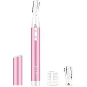 Upgraded Eyebrow Trimmer, Funstant Precision Electric Eyebrow Razor for Women Battery-Operated Facial Hair Remover with Comb No Pulling Sensation Painless for Face Chin Neck, Upper-Lip, Peach-Fuzz in Kuwait