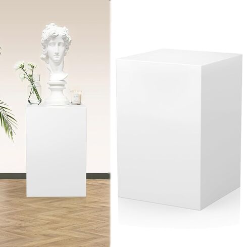 Cube Display Pedestal Stand for Bridal Shop, Square White Display Risers Columns, Party Event Decor Platform Base Tables for Boutiques Wedding Birthday Party Exhibition (15.7*15.7*23.6in) in Saudi Arabia