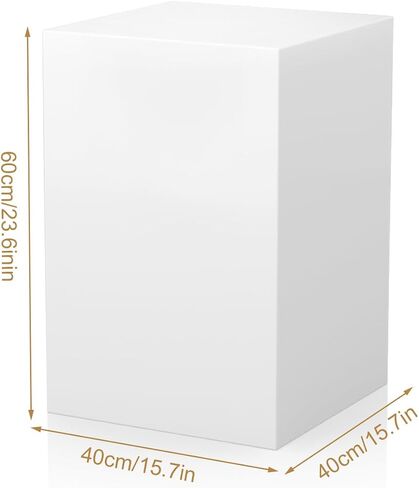 Cube Display Pedestal Stand for Bridal Shop, Square White Display Risers Columns, Party Event Decor Platform Base Tables for Boutiques Wedding Birthday Party Exhibition (15.7*15.7*23.6in) in Saudi Arabia
