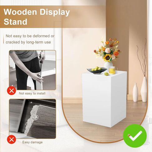 Cube Display Pedestal Stand for Bridal Shop, Square White Display Risers Columns, Party Event Decor Platform Base Tables for Boutiques Wedding Birthday Party Exhibition (15.7*15.7*23.6in) in Saudi Arabia