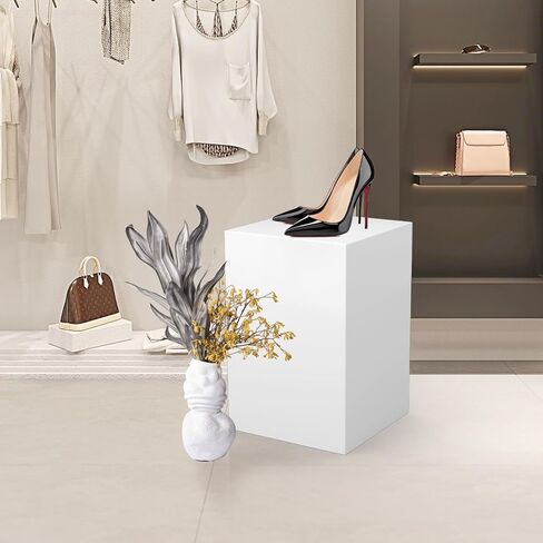 Cube Display Pedestal Stand for Bridal Shop, Square White Display Risers Columns, Party Event Decor Platform Base Tables for Boutiques Wedding Birthday Party Exhibition (15.7*15.7*23.6in) in Saudi Arabia