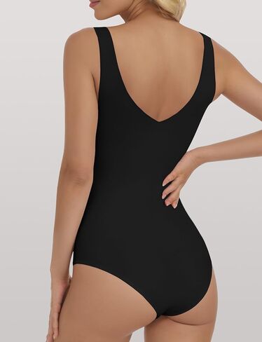 Women’s Sexy Deep V Neck Sleeveless Bodysuits Double Lined Backless Basic Tank Thong Body Suits for Going Out in Saudi Arabia