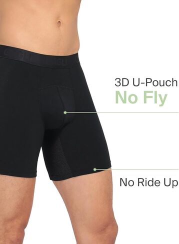 ملخصات ملاكم الملابس الداخلية للرجال 3 حزمة ، ملابس داخلية ناعمة مع حزام Comfortflex ، فتل الرطوبة ، 5 '' in Kuwait