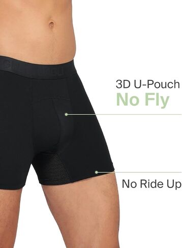Men's Underwear Boxer Briefs 3 Pack, Soft Comfortable Underwear with ComfortFlex Waistband, Moisture Wicking, 3" in Saudi Arabia