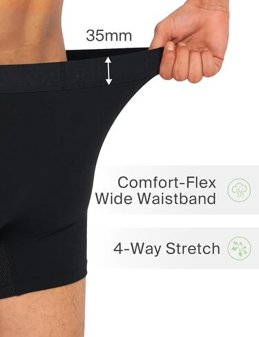 Men's Underwear Boxer Briefs 3 Pack, Soft Comfortable Underwear with ComfortFlex Waistband, Moisture Wicking, 3" in Saudi Arabia