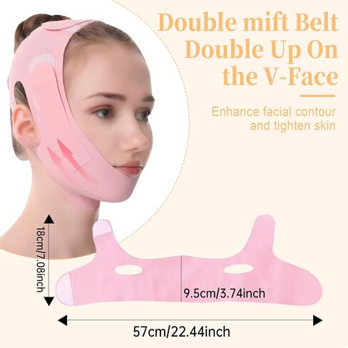 Reusable V-Line Mask, Chin Strap For Sleeping【Lifting Effect】【Skin Friendly】【Easy To Use】Double Chin Reducer, Jawline Shaper For Women, Blue in Saudi Arabia