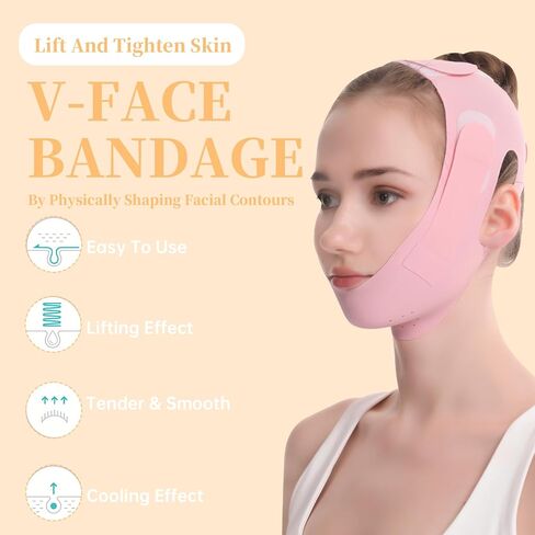 Reusable V-Line Mask, Chin Strap For Sleeping【Lifting Effect】【Skin Friendly】【Easy To Use】Double Chin Reducer, Jawline Shaper For Women, Blue in Saudi Arabia