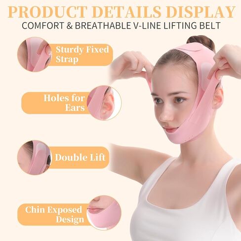 Reusable V-Line Mask, Chin Strap For Sleeping【Lifting Effect】【Skin Friendly】【Easy To Use】Double Chin Reducer, Jawline Shaper For Women, Blue in Saudi Arabia