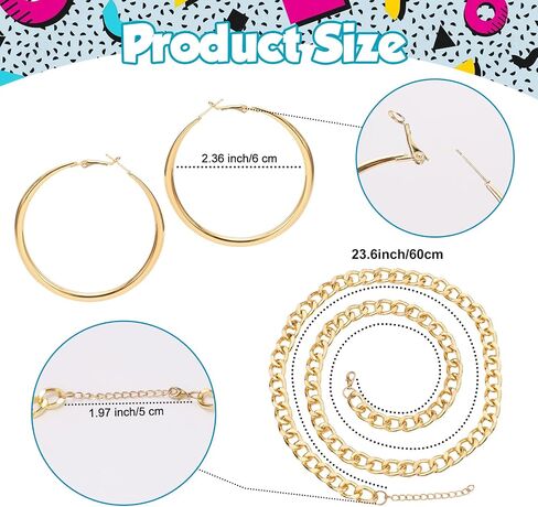XEPST 80s 90s Hip Hop Accessories for Women Men, 80s 90s Outfits Neon Fanny Pack Hat Sunglasses Gold Chain Earrings in Saudi Arabia