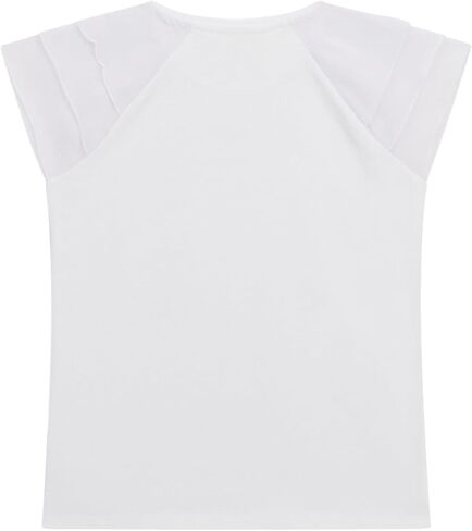 GUESS Girls' Short Sleeve T-Shirt with Chiffon Detail in Saudi Arabia