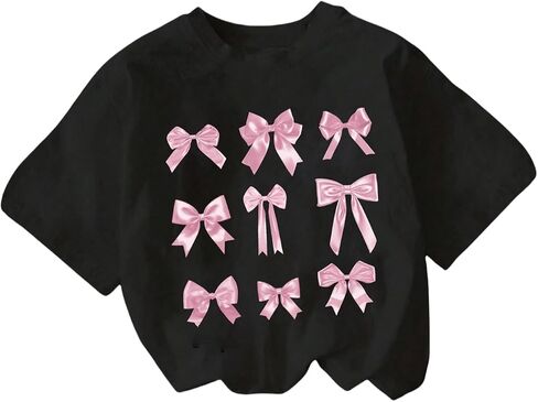 Girl's Cute Graphic T Shirts Short Sleeve Crewneck Tees Summer Trendy Preppy Tops Clothes in Saudi Arabia