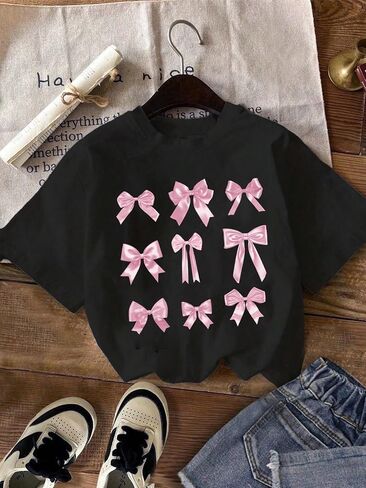 Girl's Cute Graphic T Shirts Short Sleeve Crewneck Tees Summer Trendy Preppy Tops Clothes in Saudi Arabia