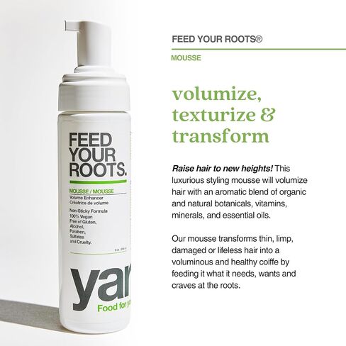 Yarok Feed Your Roots Organic Mousse, 8oz, Made from Black Currant, Coconut Oil, Beet Root, and Blueberries, 100% Vegan, Free from Gluten, Sulfate, Alcohol & Paraben, Cruelty-Free in Saudi Arabia