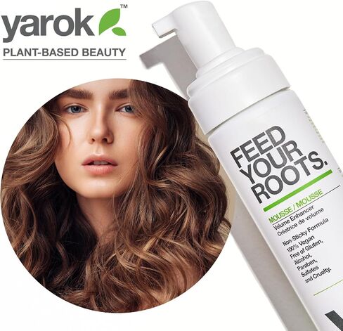 Yarok Feed Your Roots Organic Mousse, 8oz, Made from Black Currant, Coconut Oil, Beet Root, and Blueberries, 100% Vegan, Free from Gluten, Sulfate, Alcohol & Paraben, Cruelty-Free in Saudi Arabia