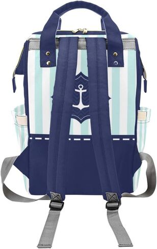 Nautical Anchor Personalized Diaper Bag Backpack Tote with Name,Custom Travel Nappy Mommy Bag Backpack in Kuwait
