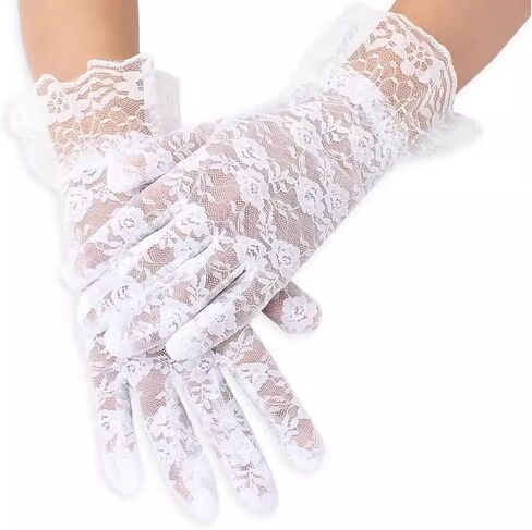 Lace Gloves Women Tea Party Elegant Short Vintage Summer Glove for Dressy Women Wedding Party in Kuwait