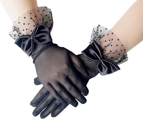 Lace Gloves Women Tea Party Elegant Short Vintage Summer Glove for Dressy Women Wedding Party in Kuwait