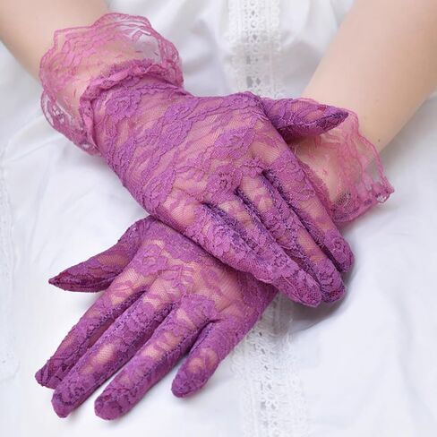 Lace Gloves Women Tea Party Elegant Short Vintage Summer Glove for Dressy Women Wedding Party in Kuwait