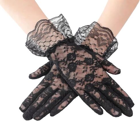Lace Gloves Women Tea Party Elegant Short Vintage Summer Glove for Dressy Women Wedding Party in Kuwait