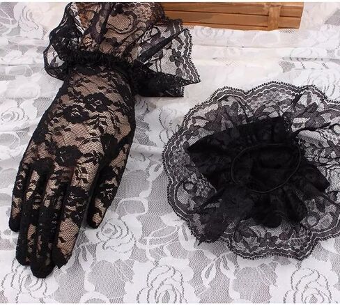 Lace Gloves Women Tea Party Elegant Short Vintage Summer Glove for Dressy Women Wedding Party in Kuwait